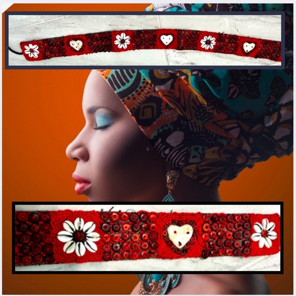 VTG Handmade African Kuba Cowrie Shell & Beaded Belt
Artisan Tribal Boho Waist - Picture 8 of 11